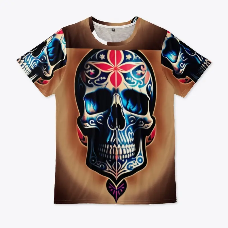 t-shirt skull with tattoes  it.