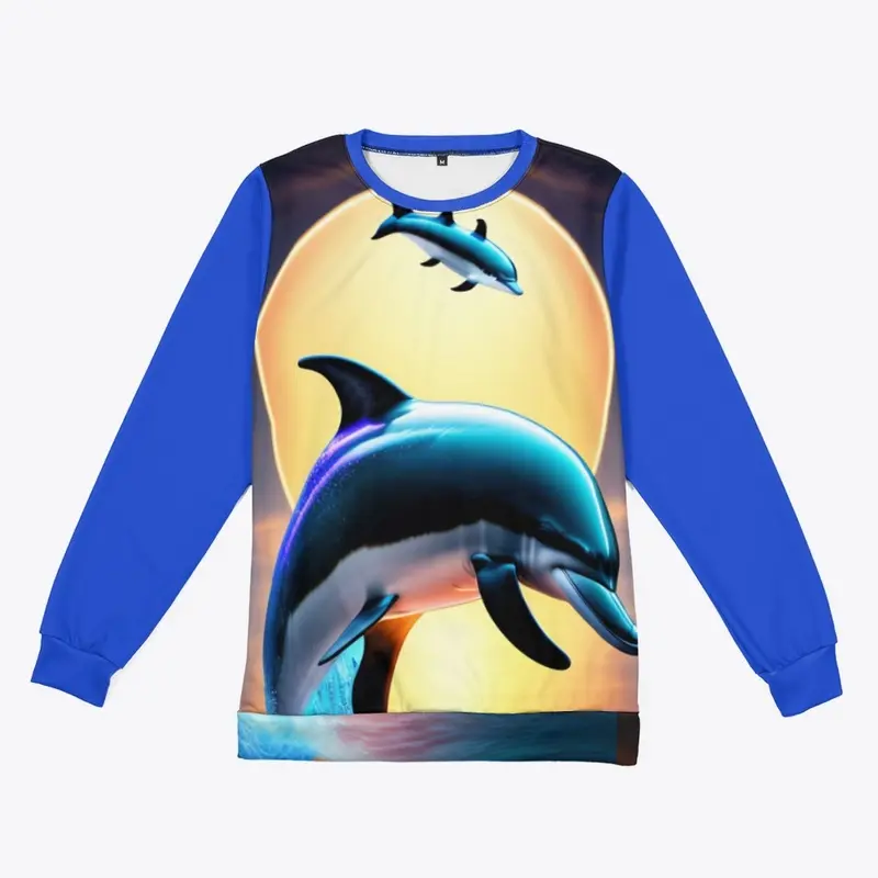 A comic of a dolphin design shirt