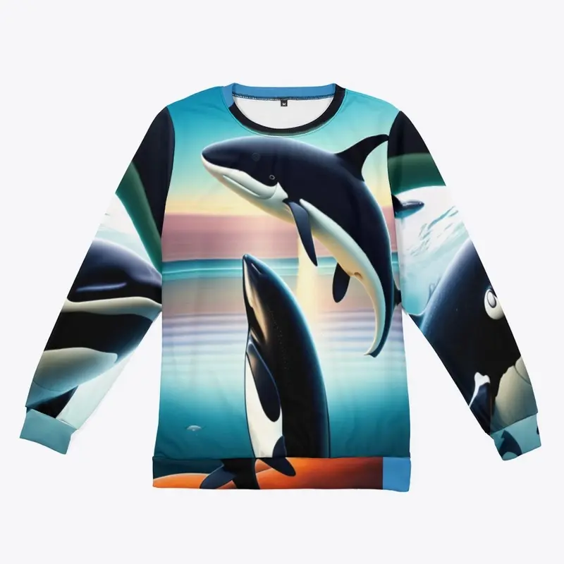 killer whale man desigan t-shirt